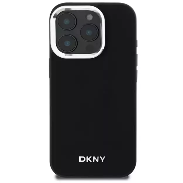 DKNY Plain Silver Logo MagSafe iPhone 16 Pro Case - Black 9