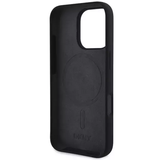 DKNY Silicone White Printed Logo MagSafe Case for iPhone 16 Pro Max - Black 6