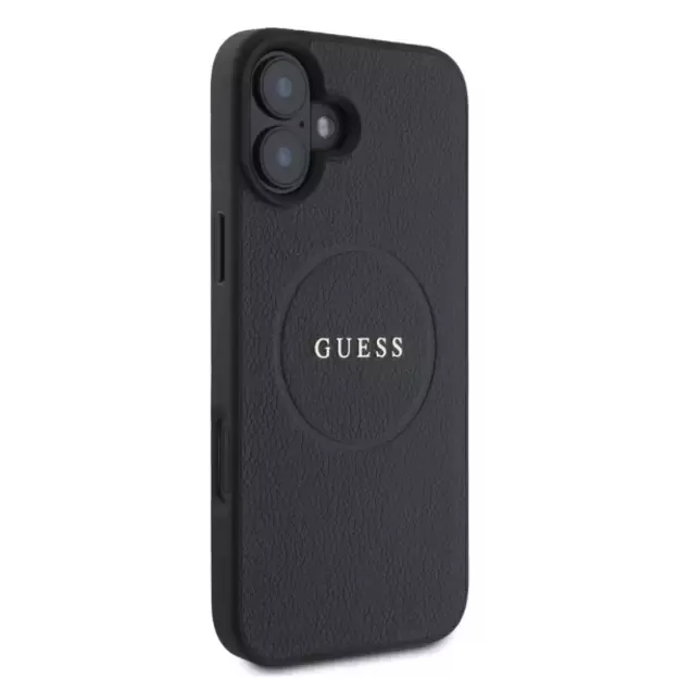 Guess Grained Gold Ring MagSafe case for iPhone 16 - black 3