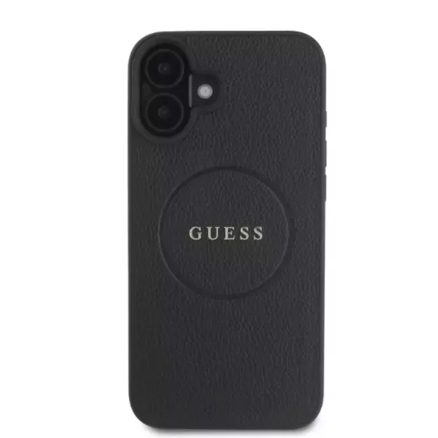 Guess Grained Gold Ring MagSafe case for iPhone 16 - black 1