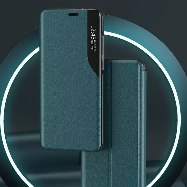 Eco Leather View Case elegant bookcase type case with kickstand for iPhone 13 Pro Max purple 1