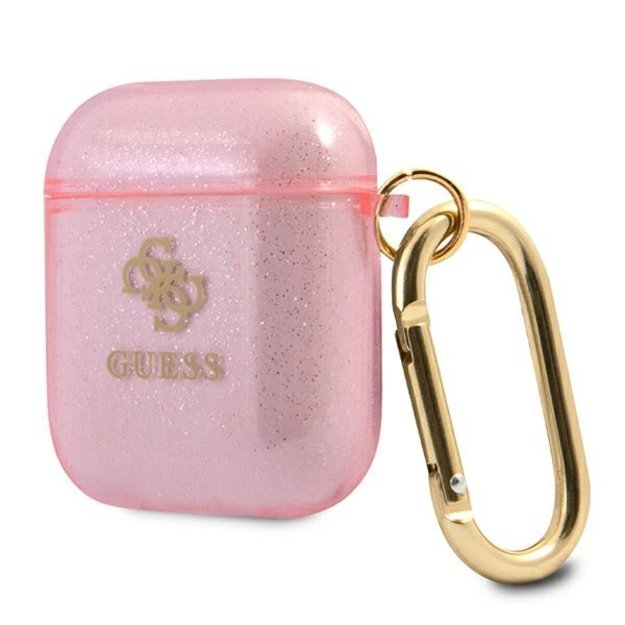 Guess GUA2UCG4GP AirPods cover pink/pink Glitter Collection 5