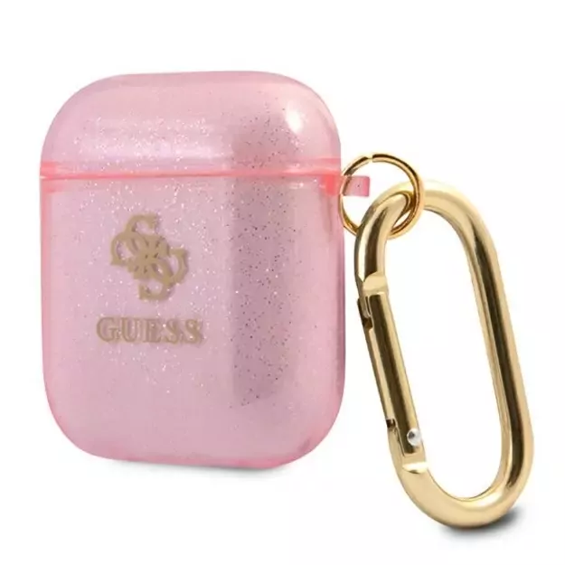 Guess GUA2UCG4GP AirPods cover pink/pink Glitter Collection 2