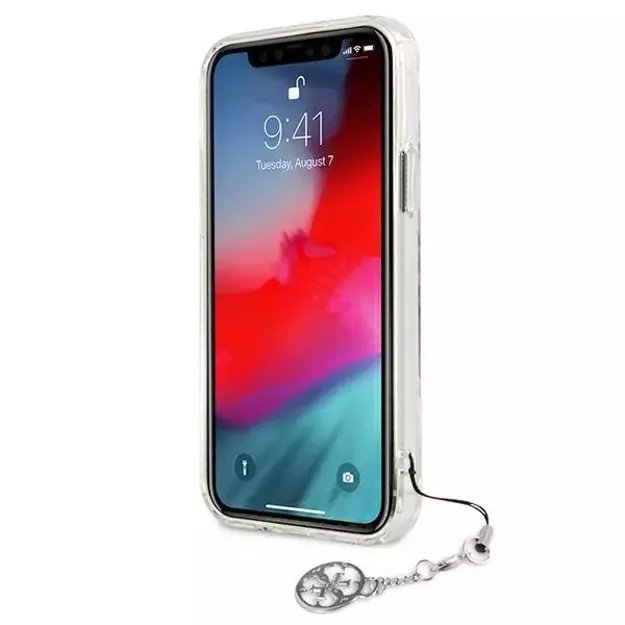 Guess GUHCP12LKS4GSI iPhone 12 Pro Max 6.7&quot  Transparent hardcase 4G Silver Charms Collection 4