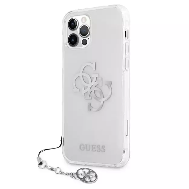 Guess GUHCP12LKS4GSI iPhone 12 Pro Max 6.7&quot  Transparent hardcase 4G Silver Charms Collection 1