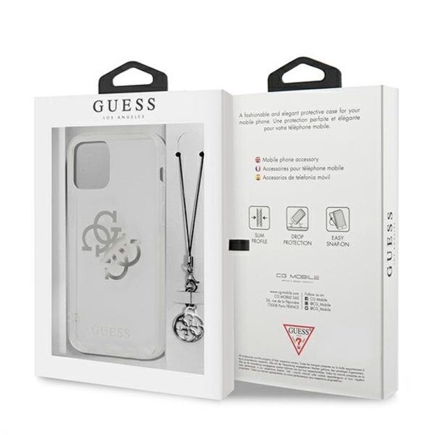 Guess GUHCP12LKS4GSI iPhone 12 Pro Max 6.7&quot  Transparent hardcase 4G Silver Charms Collection 14