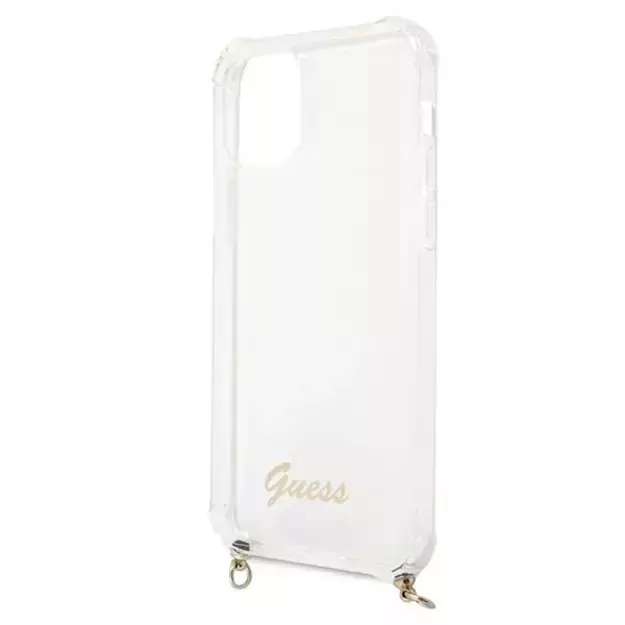 Guess GUHCP12MKC4GSGO iPhone 12/12 Pro 6.1  Transparent hard case 4G Gold Chain 5
