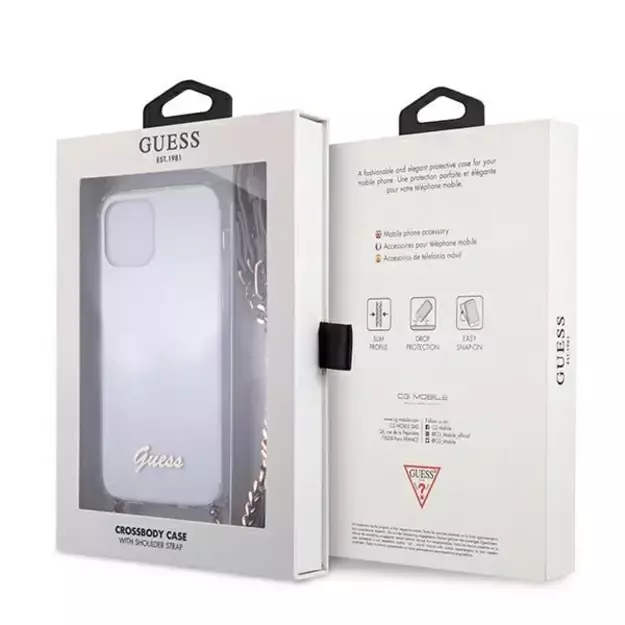 Guess GUHCP12MKC4GSGO iPhone 12/12 Pro 6.1  Transparent hard case 4G Gold Chain 7