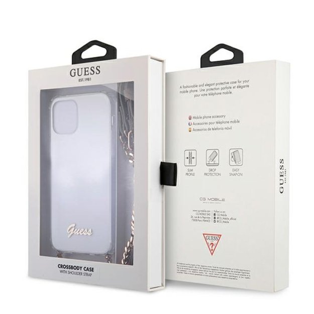 Guess GUHCP12MKC4GSGO iPhone 12/12 Pro 6.1  Transparent hard case 4G Gold Chain 14