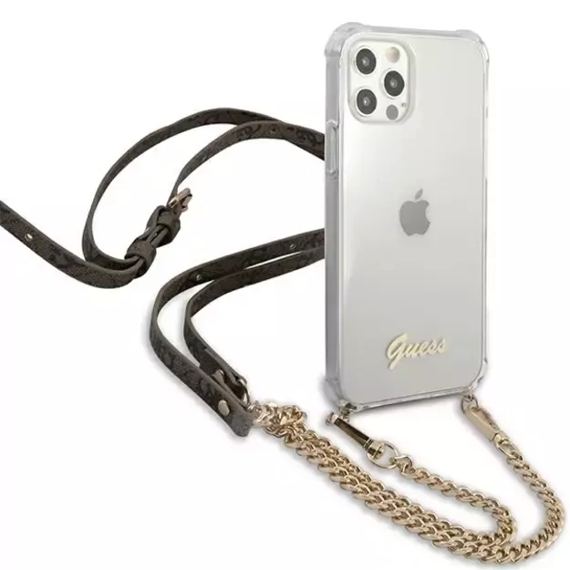 Guess GUHCP12MKC4GSGO iPhone 12/12 Pro 6.1  Transparent hard case 4G Gold Chain 3