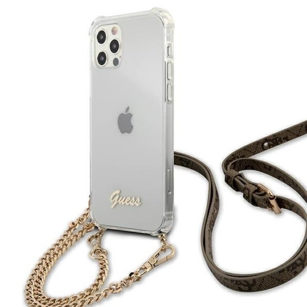 Guess GUHCP12MKC4GSGO iPhone 12/12 Pro 6.1  Transparent hard case 4G Gold Chain 8