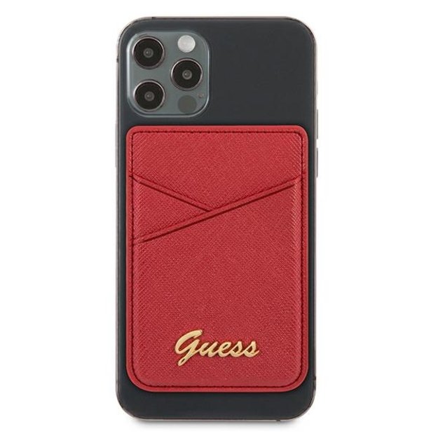 Guess Wallet Card Slot GUWMSSASLRE MagSafe Saffiano red/red 1