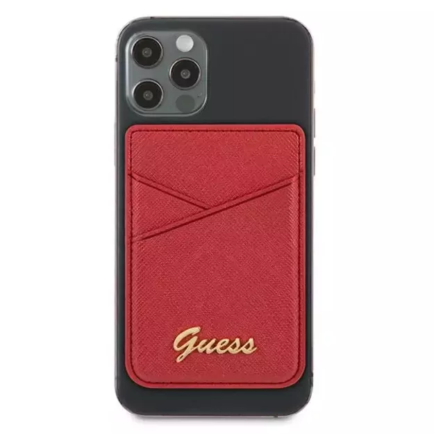 Guess Wallet Card Slot GUWMSSASLRE MagSafe Saffiano red/red 3