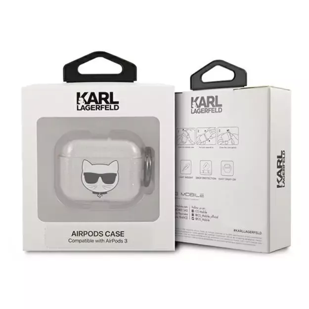 Karl Lagerfeld KLA3UCHGS AirPods 3 cover srebrny/silver Glitter Choupette 2