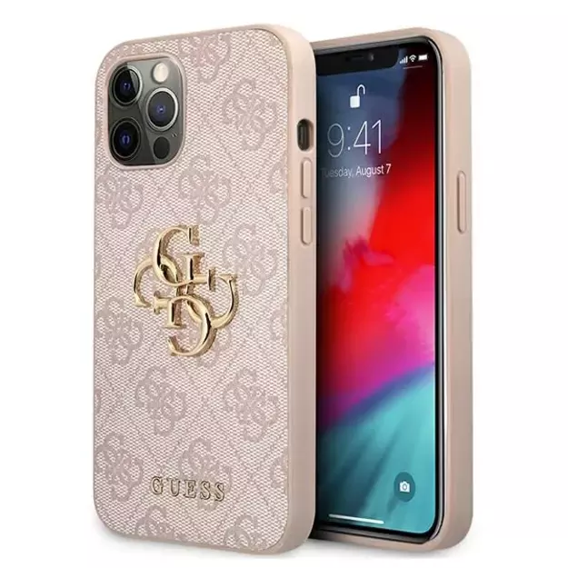 Guess GUHCP12M4GMGPI iPhone 12/12 Pro 6,1  różowy/pink hardcase 4G Big Metal Logo