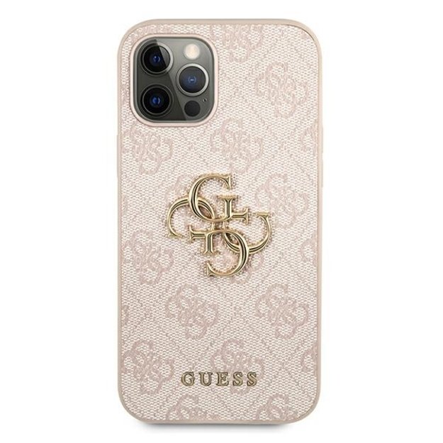 Guess GUHCP12M4GMGPI iPhone 12/12 Pro 6,1  różowy/pink hardcase 4G Big Metal Logo 12