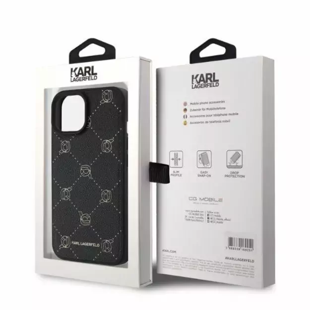 Karl Lagerfeld Magsafe Karl Head iPhone 15 Case - Black 3