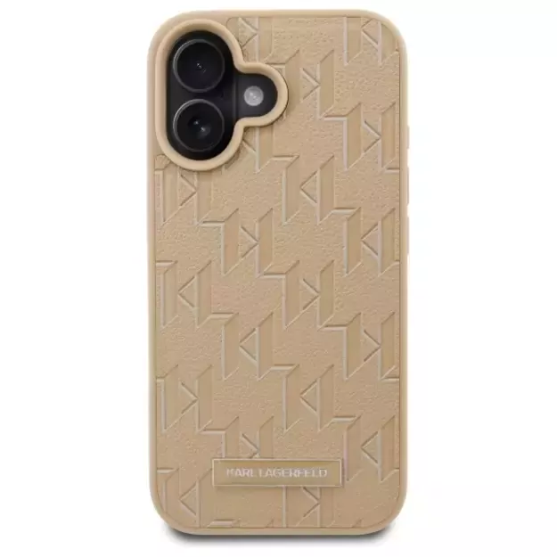 Karl Lagerfeld Hot Stamp Magsafe iPhone 16 Case - Beige 2