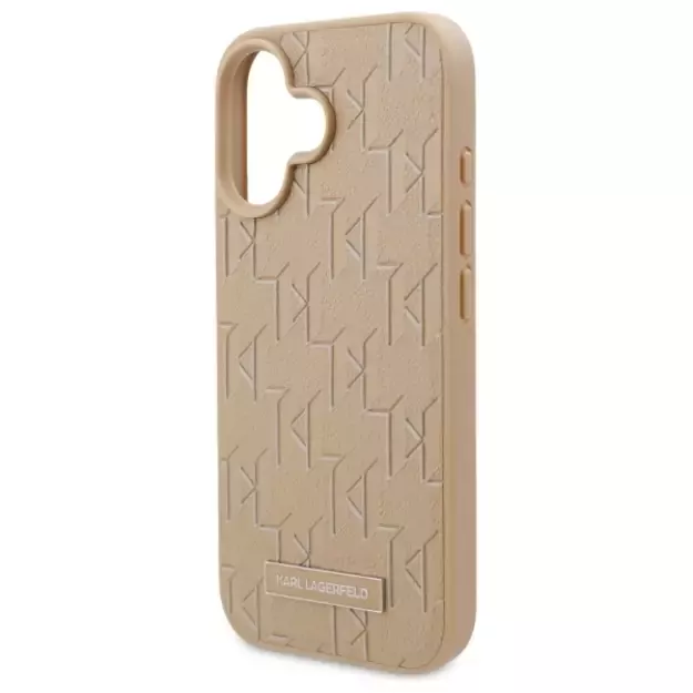 Karl Lagerfeld Hot Stamp Magsafe iPhone 16 Case - Beige 5
