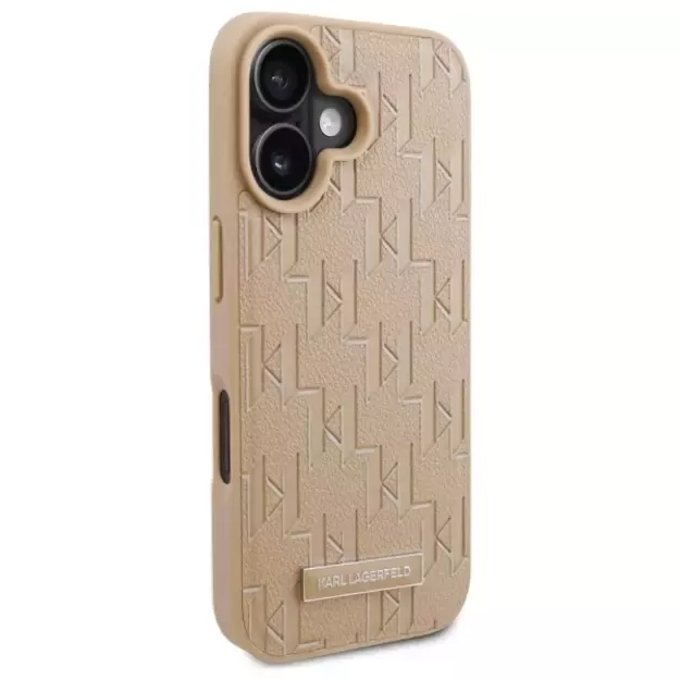Karl Lagerfeld Hot Stamp Magsafe iPhone 16 Case - Beige 3