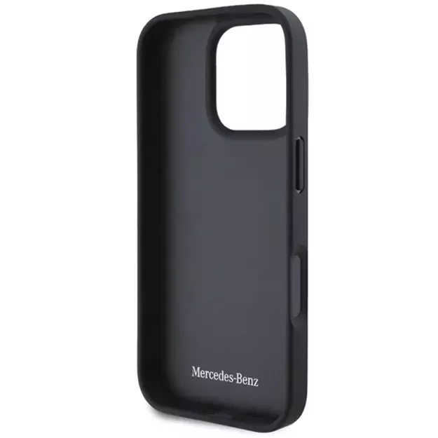 Mercedes MB Curved Stitches Leather iPhone 16 Pro Max Case - Brown 6
