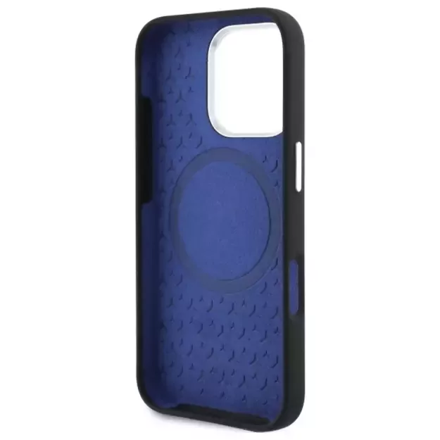 Mercedes Silicone Blue Stripe MagSafe iPhone 16 Pro Case - Black 14