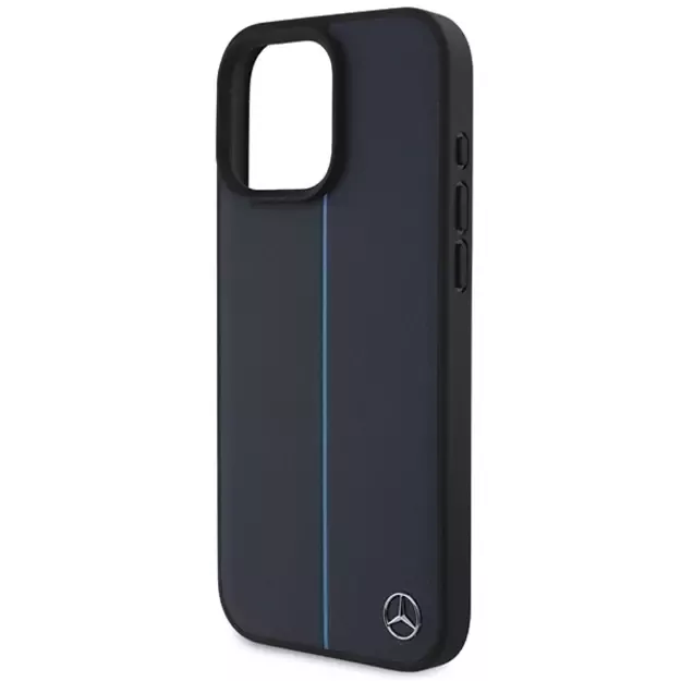 Mercedes MB Blue Line Leather MagSafe Case for iPhone 16 Pro Max - Navy Blue 5