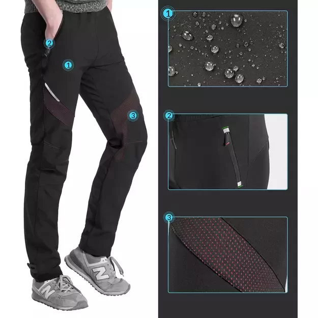 Rockbros Patrol Cycling Windproof Sports Pants Size M - Black 4
