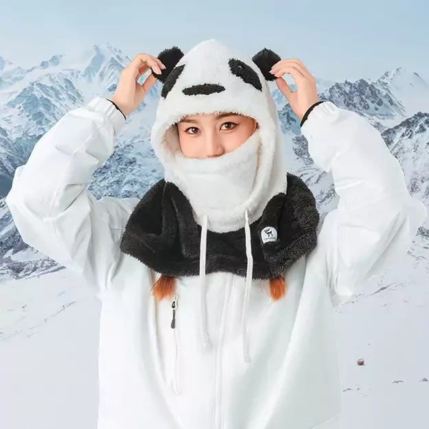 Qunature Panda Ski Balaclava for Kids/Adults Size M - Black/White 11