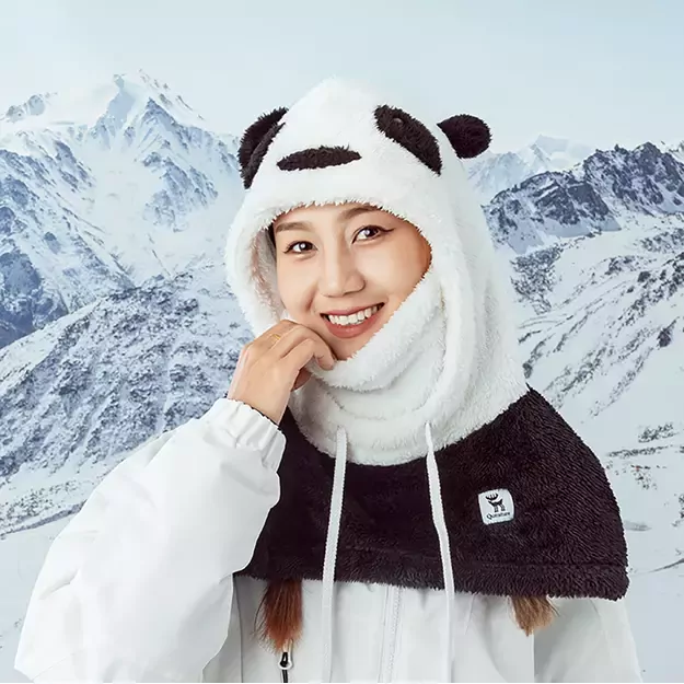 Qunature Panda Ski Balaclava for Kids/Adults Size M - Black/White 20