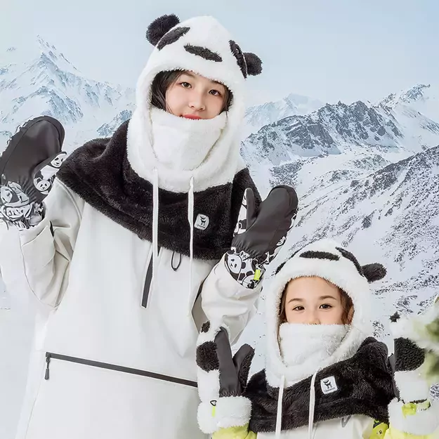Qunature Panda Ski Balaclava for Kids/Adults Size M - Black/White 19