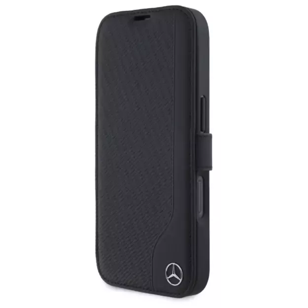 Mercedes Leather Wood Imitation iPhone 16 Case - Black 1