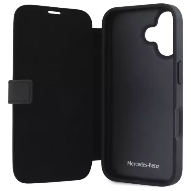 Mercedes Leather Wood Imitation iPhone 16 Case - Black 6
