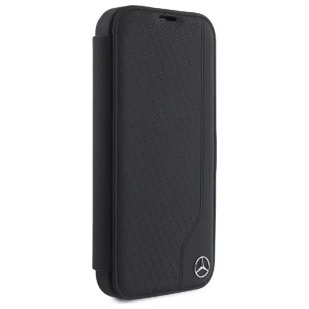 Mercedes Leather Wood Imitation iPhone 16 Case - Black 3