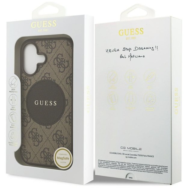 Guess 4G Circle Classic Logo MagSafe case for iPhone 17 - brown 7