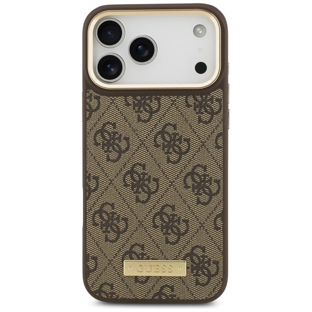 Guess 4G Logo Plate MagSafe Case for iPhone 17 Pro Max - Brown 2