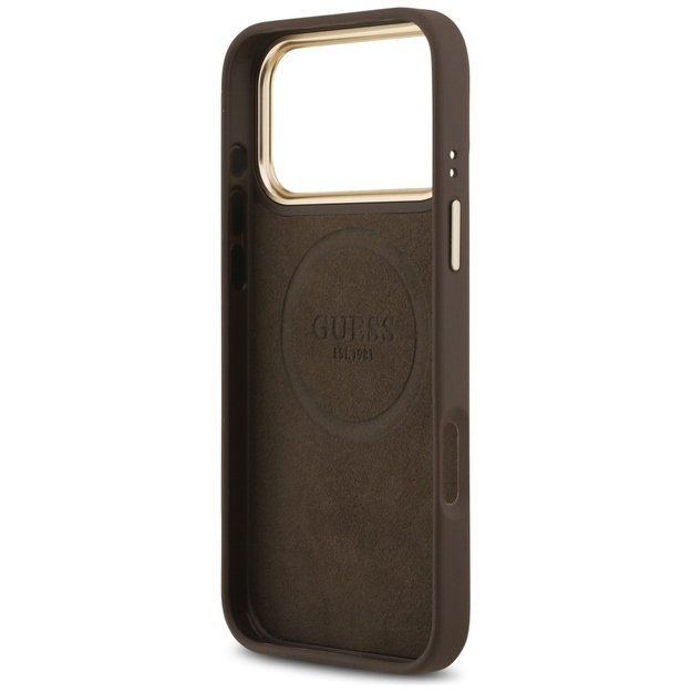Guess 4G Logo Plate MagSafe Case for iPhone 17 Pro Max - Brown 6