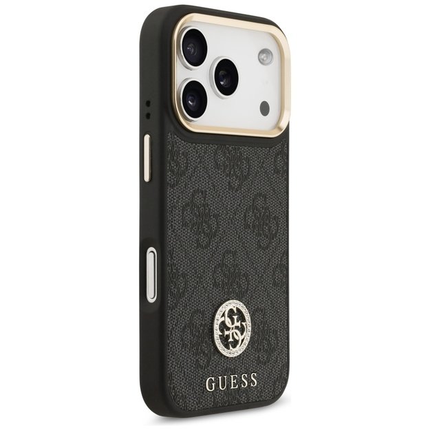Guess 4G Strass Logo &amp  Big Strap Metal Buttons MagSafe Case for iPhone 17 Pro - Black 3