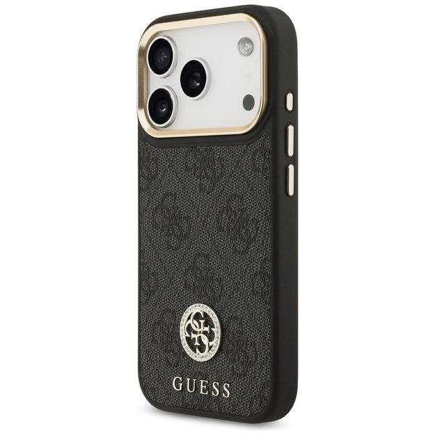 Guess 4G Strass Logo &amp  Big Strap Metal Buttons MagSafe Case for iPhone 17 Pro - Black 1
