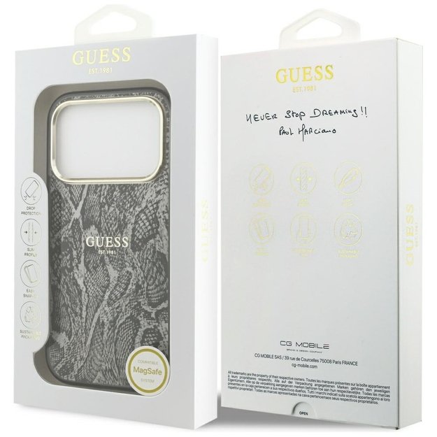 Guess Python Pattern MagSafe Case for iPhone 17 Pro - Black 7