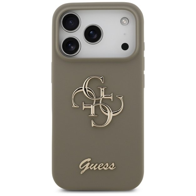 Guess Silicone Big 4G Script Case for iPhone 17 Pro Max - Brown 2