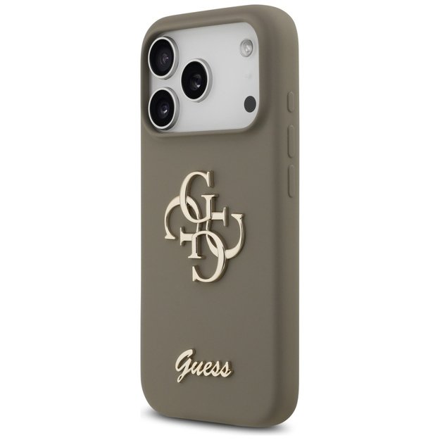 Guess Silicone Big 4G Script Case for iPhone 17 Pro Max - Brown 1