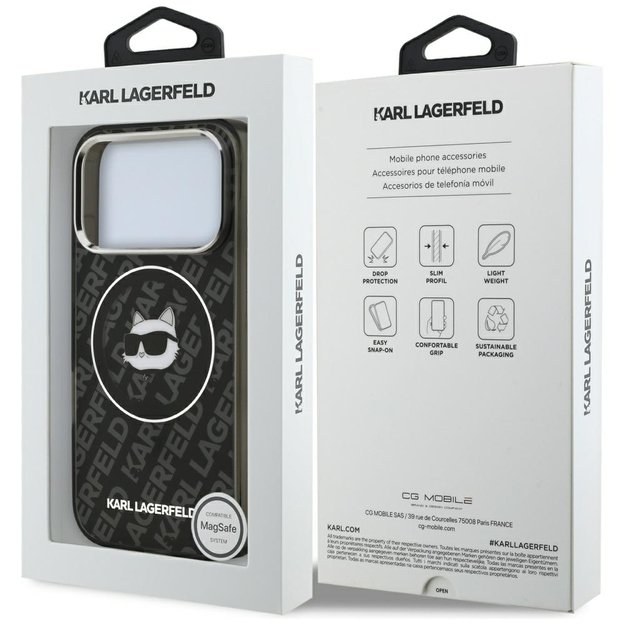 Karl Lagerfeld IML Choupette Head Logo MagSafe Case for iPhone 17 Pro Max - Black 7