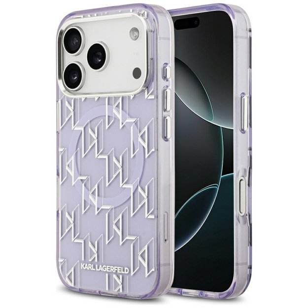 Karl Lagerfeld IML KL Monogram MagSafe Case for iPhone 17 Pro - Purple