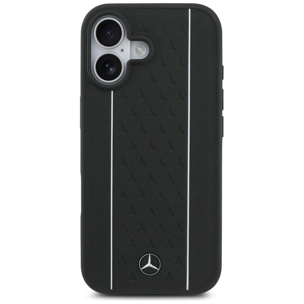 Mercedes Leather Star Pattern Stripes MagSafe case for iPhone 17 - black 2