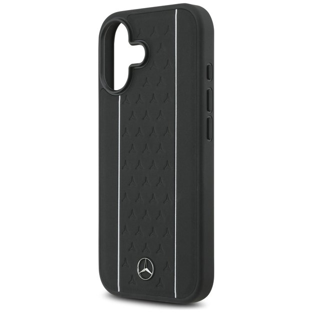 Mercedes Leather Star Pattern Stripes MagSafe case for iPhone 17 - black 5