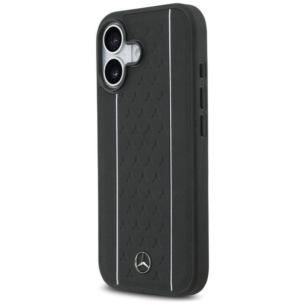 Mercedes Leather Star Pattern Stripes MagSafe case for iPhone 17 - black 1