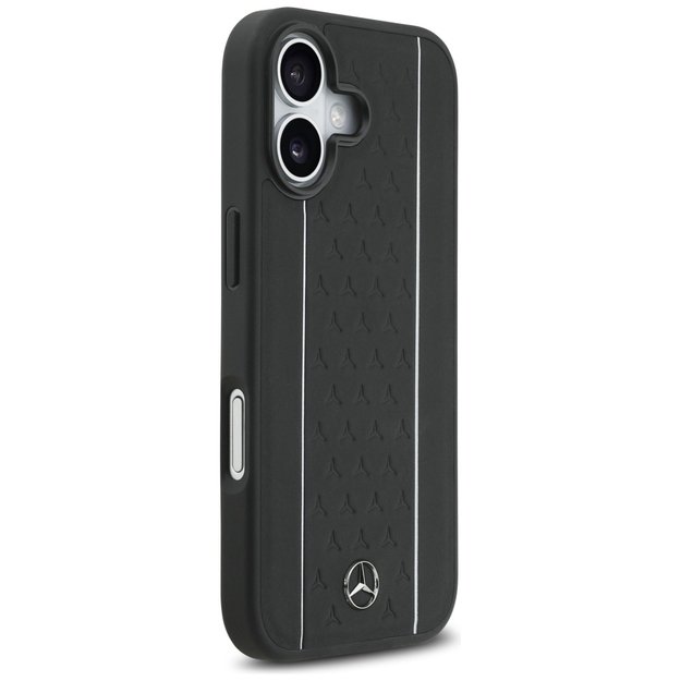 Mercedes Leather Star Pattern Stripes MagSafe case for iPhone 17 - black 3