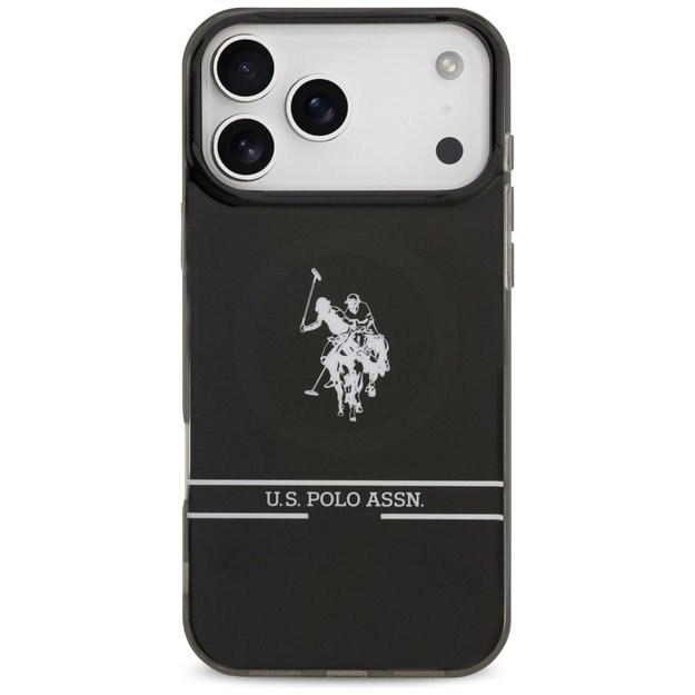 US Polo DH and Bottom Stripe Logo MagSafe Case for iPhone 17 Pro Max - Black 2