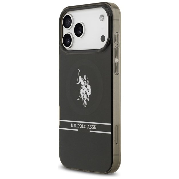 US Polo DH and Bottom Stripe Logo MagSafe Case for iPhone 17 Pro Max - Black 1